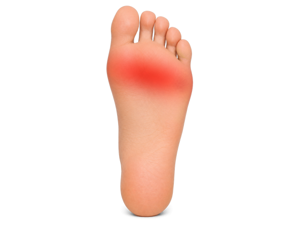 Sole of a foot with the ball of the foot highlighted