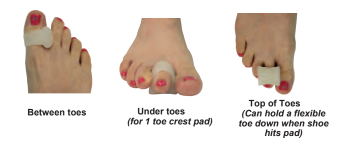 Gel Spreader with Loop - 2 pads (aka 1 Toe Crest Pad)