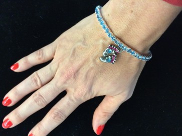 Bracelet - Crystal with Foot Charm